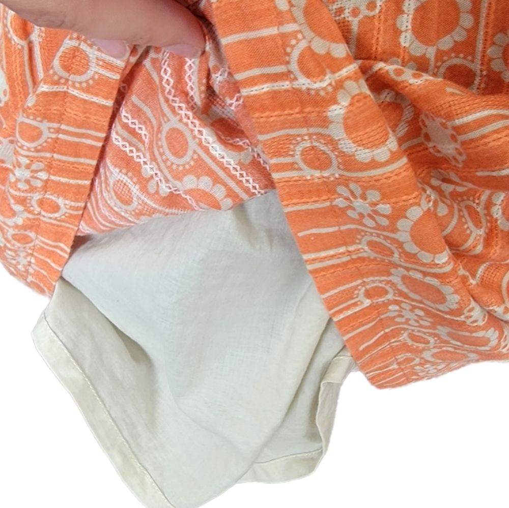 Fossil Orange Retro Flower Power Babydoll Tank Size Small - Picture 6 of 7